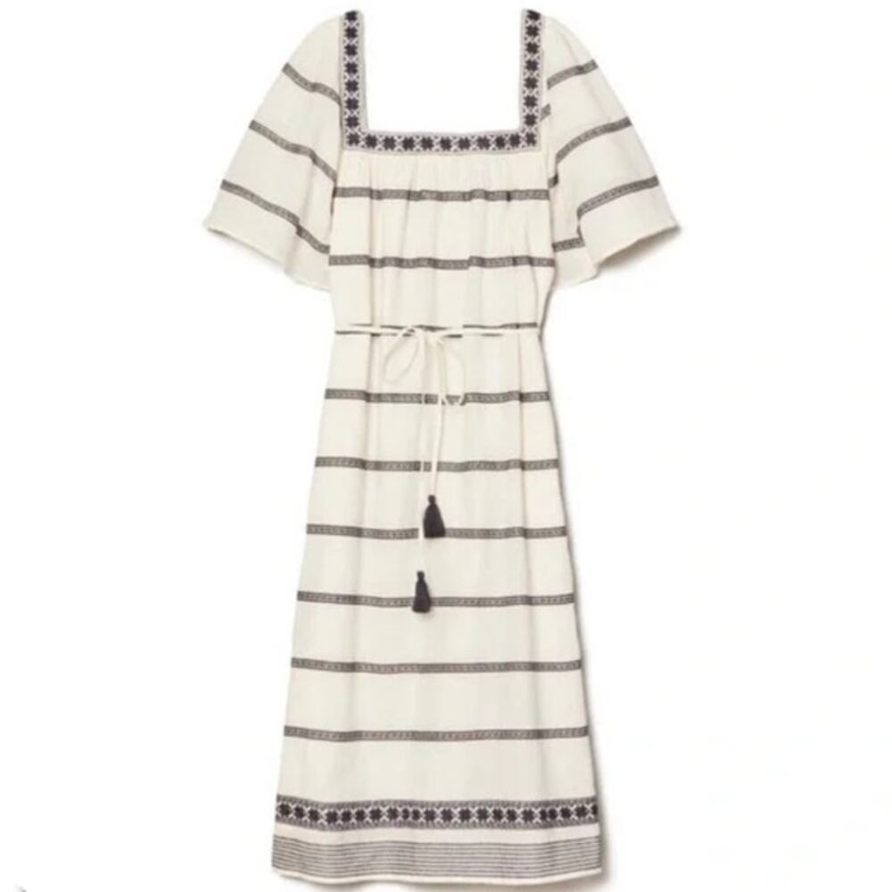 Tory Burch Embroidery Midi Dress Size M